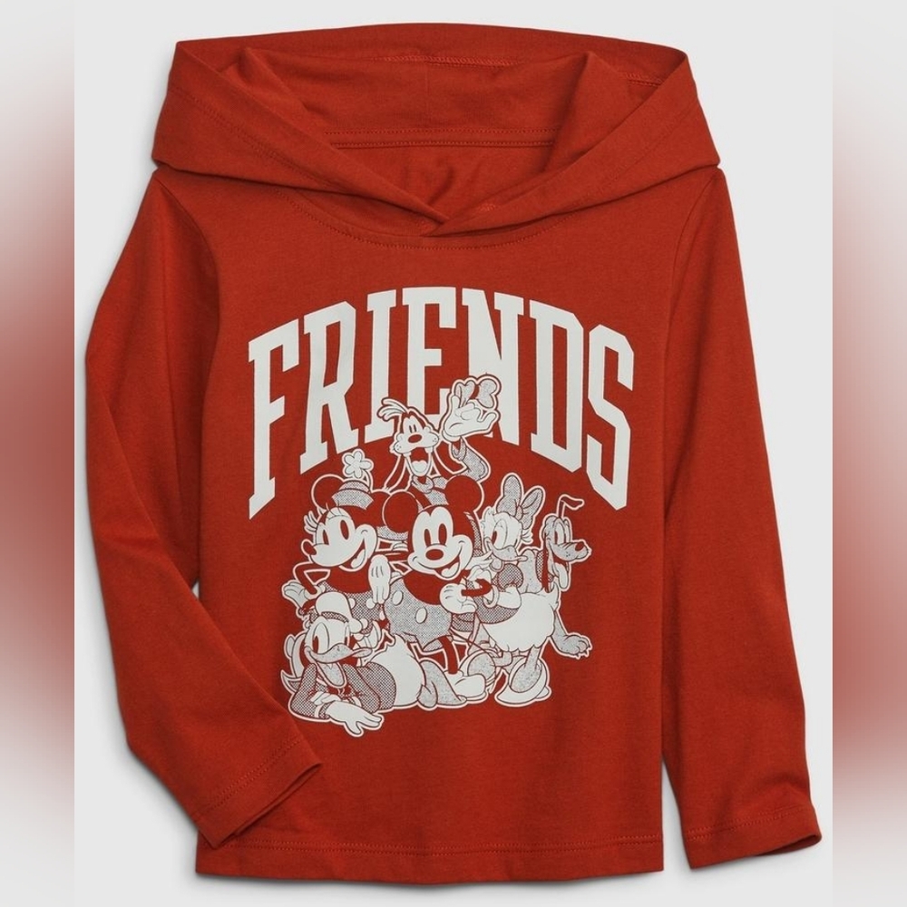 100% Organic Cotton Size 4T Baby Gap & Disney Friends Graphic Unisex Hooded Top